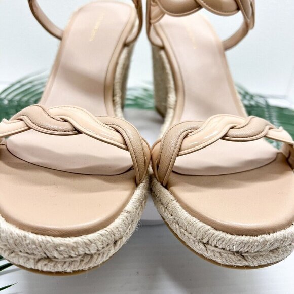 STUART WEITZMAN Twisted Patent Leather Espadrille Wedge Sandals Size 11B NWB - Picture 3 of 14